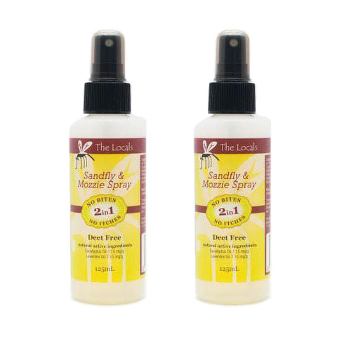 The Locals Sandfly and Mosquito Spray 125ml DEET free Repellent Relief Pack of 2