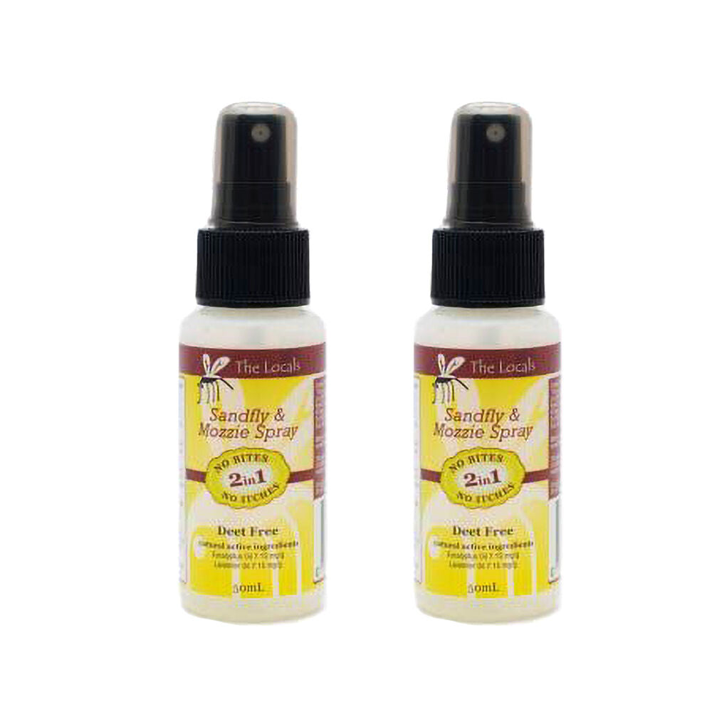 The Locals Sandfly Mosquito Spray DEET Free 50ml x2 Natural Eucalyptus Lavender