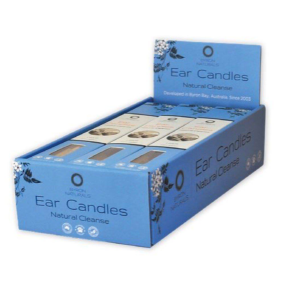Byron Bay Ear Candles Natural Cleanse 2 Pairs Counter Display of 12 Bundle of 2