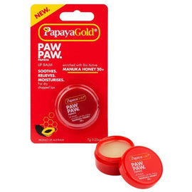 Papaya Gold Paw Paw Lip Balm 7g Manuka Honey 20+Moisturising Care