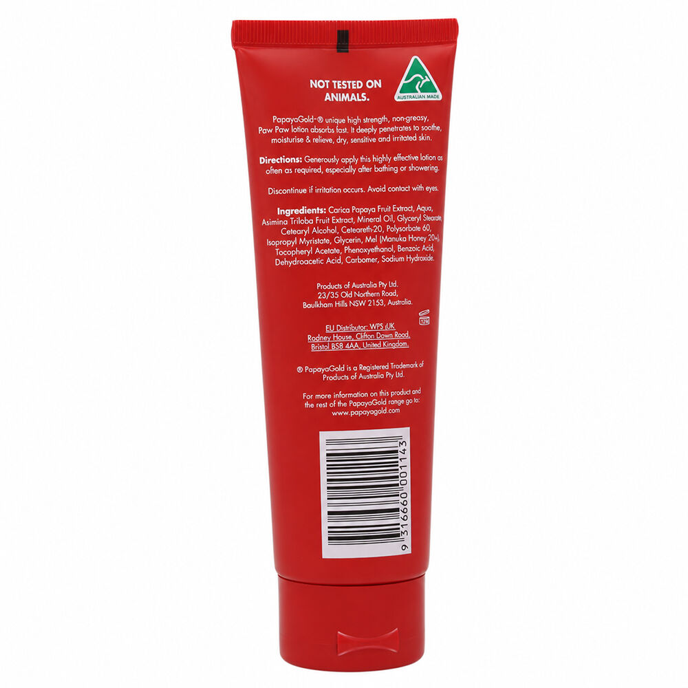 Papaya Gold Paw Paw Lotion 100ml Manuka Honey 20+ Sensitive Skin Care