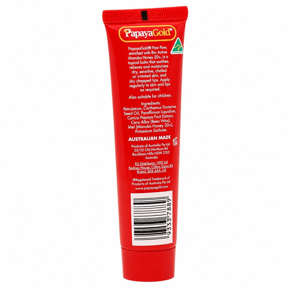 Papaya Gold Paw Paw Balm 25g Manuka Honey 20+ Dry Lips & Skin Relief