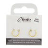 Halo Sleepers 22ct Gold Plated Silver Earrings 8mm Faceted 18G Hypoallergenic