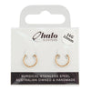Halo Sleepers Satin Twist Earrings 10mm Rose Gold Stainless Steel 16G Pair