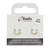Halo Sleepers 8mm Gem Ball Sleeper Earrings Rose Gold Stainless Steel 18G