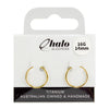 Halo Sleepers 14mm Gold Titanium Pave Gem Sleeper Earrings 16G Hypoallergenic