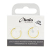 Halo Sleepers 12mm 22ct Gold Plated Sterling Silver Sleeper Earrings 18G