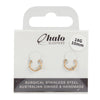 Halo Sleepers 10mm Rose Gold Stainless Steel Gem Ball Earrings 18G