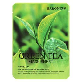 Baroness Green Tea Face Mask Sheet 21g Hydrating & Soothing Skincare