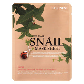 Baroness Snail Face Mask Sheet 21g Hydrating & Skin Repair Treatment