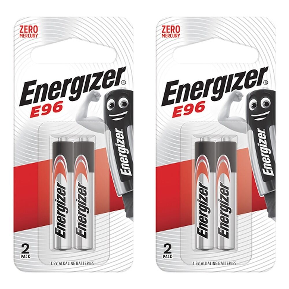 Energizer E96 1.5V Alkaline Batteries 2 Pack Bundle of 2