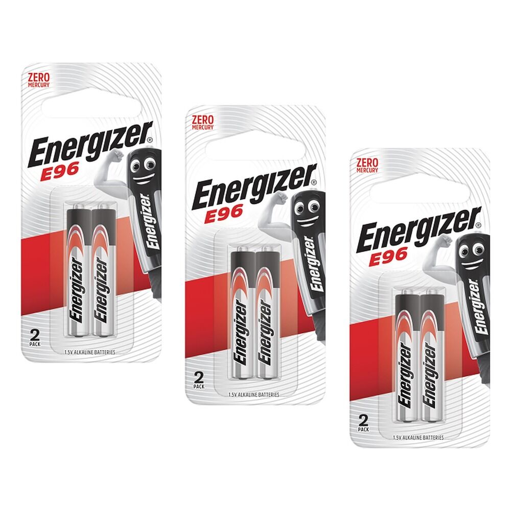 Energizer E96 1.5V Alkaline Batteries 2 Pack Bundle of 3