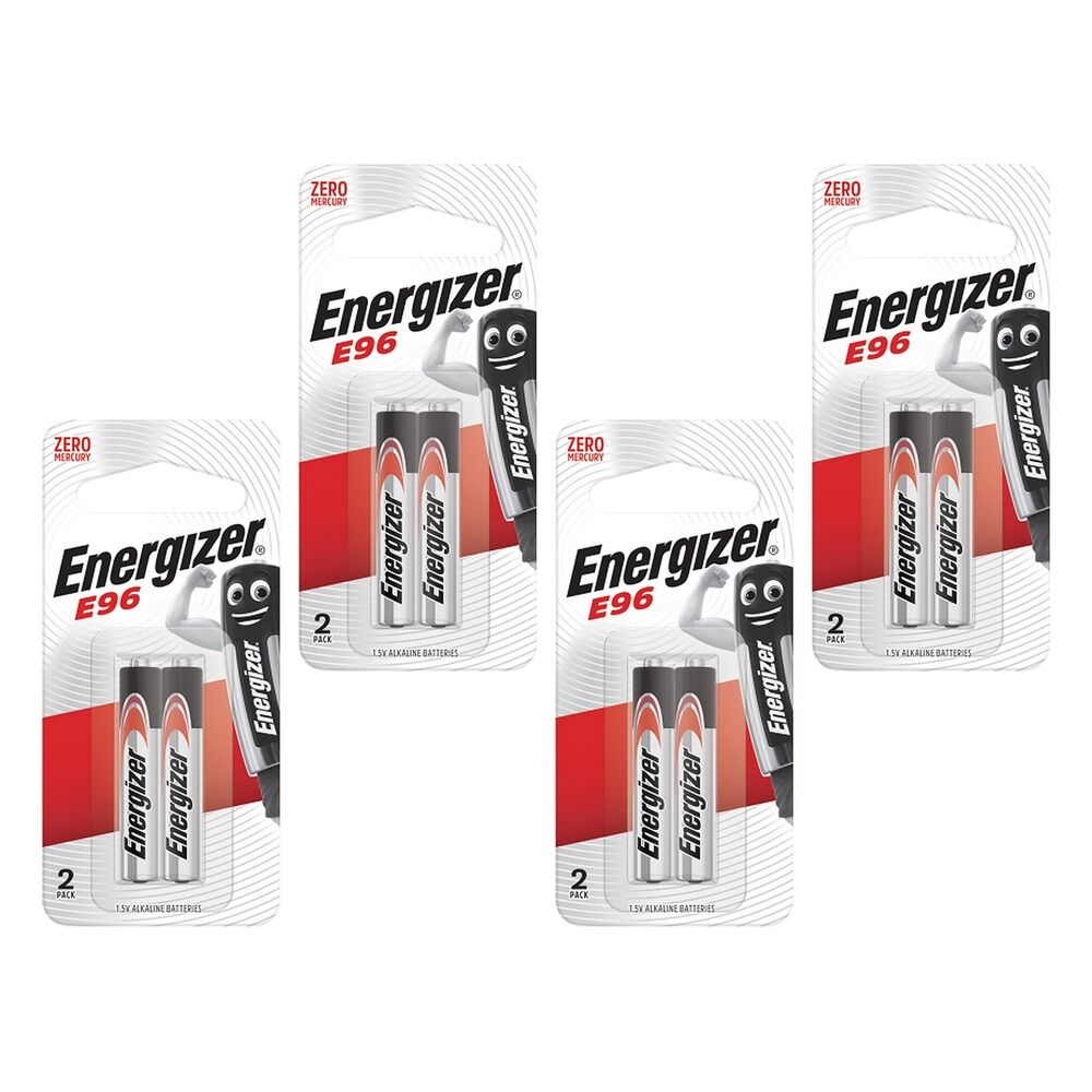 Energizer E96 1.5V Alkaline Batteries 2 Pack Bundle of 4