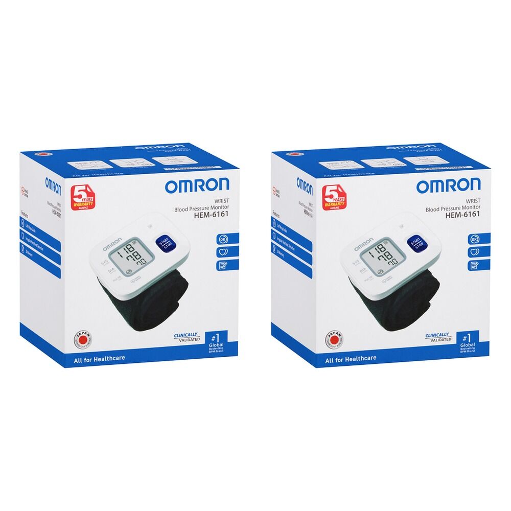 Omron Wrist Blood Pressure Monitor Basic HEM-6161 Pack of 2