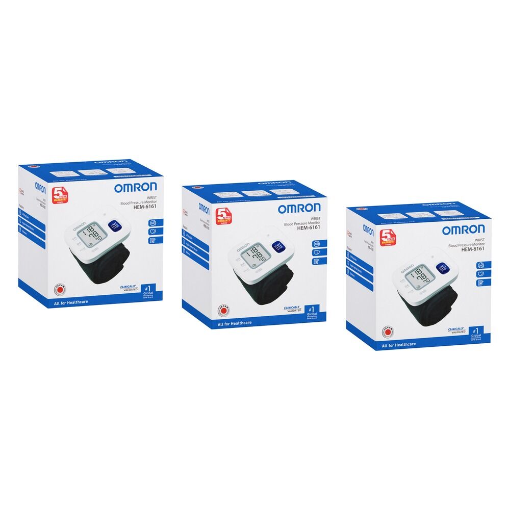 Omron Wrist Blood Pressure Monitor Basic HEM-6161 Pack of 3