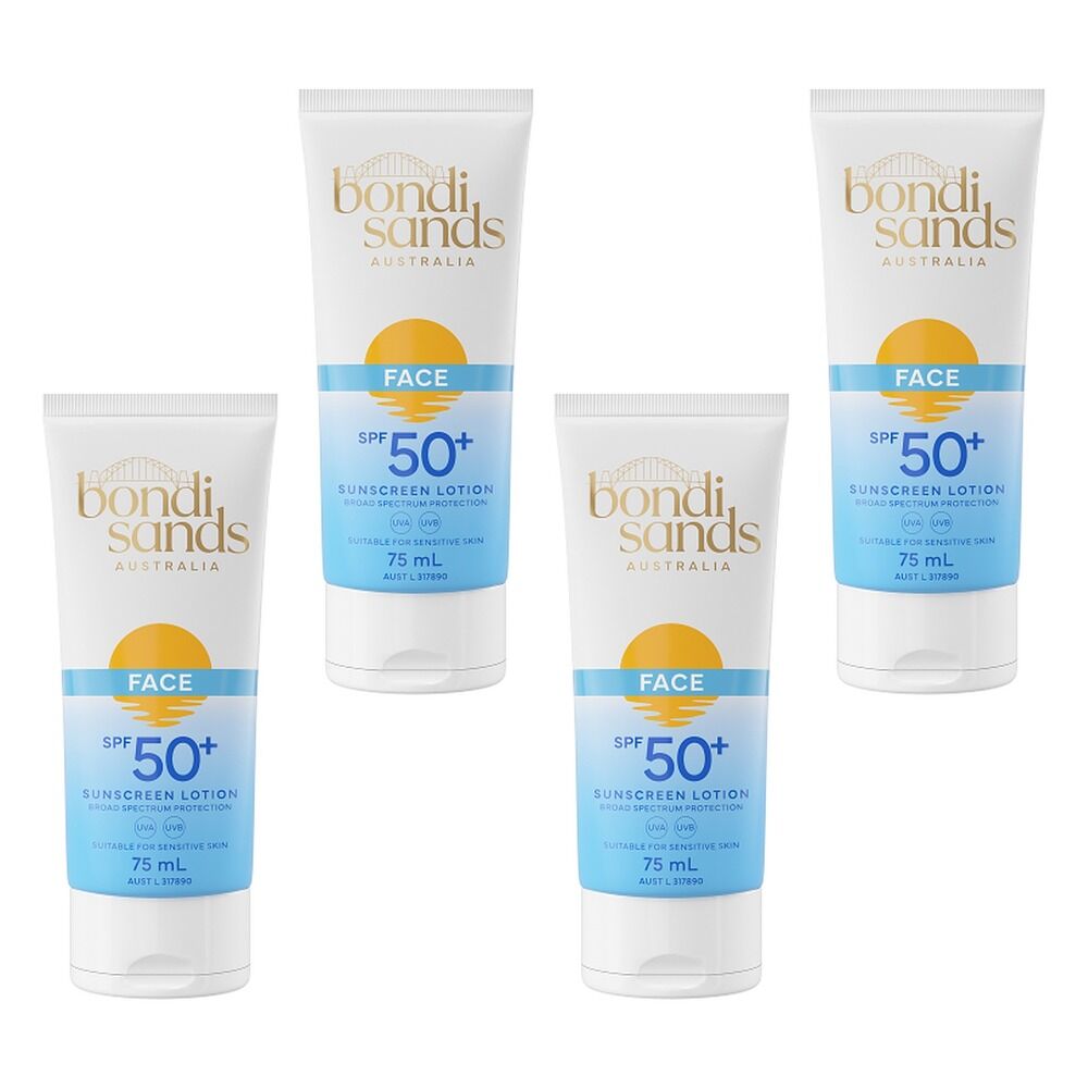 Bondi Sands Face Sunscreen Lotion SPF50+ 75mL Pack of 4