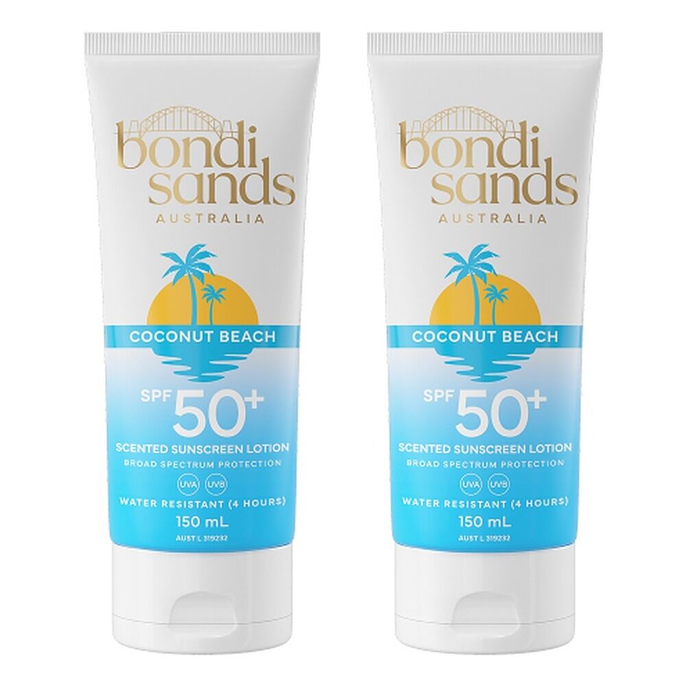 Bondi Sands Coconut Beach Scented Sunscreen Lotion SPF50+ 150mL Pack of 2