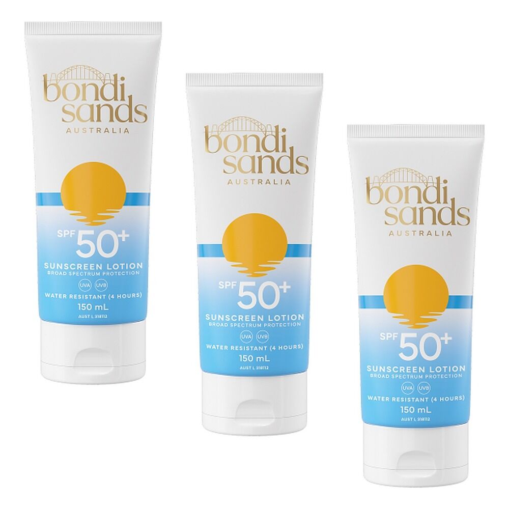 Bondi Sands Sunscreen Lotion SPF50+ 150mL Pack of 3