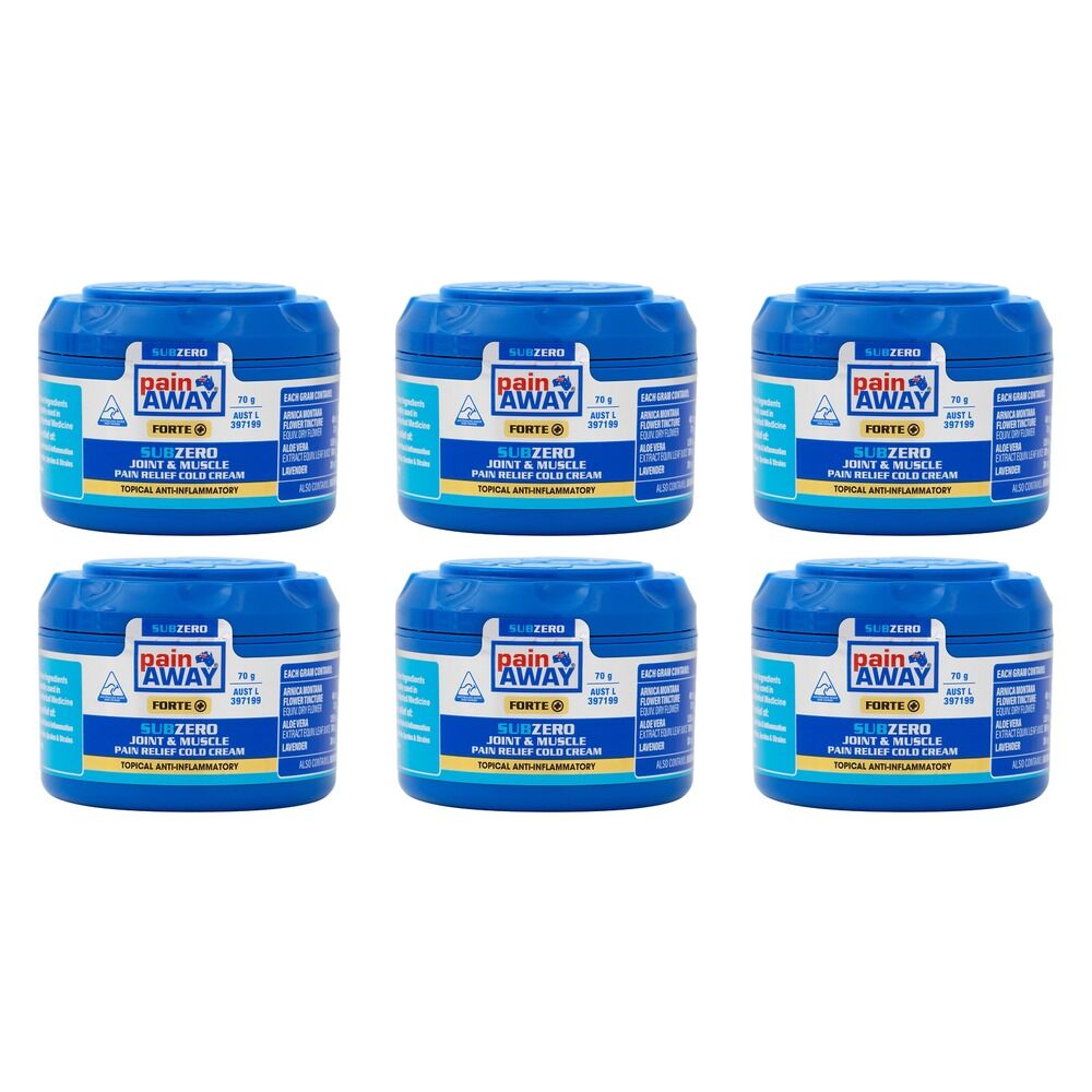 Pain Away Forte+ Sub Zero Joint & Muscle Pain Relief Cold Cream 70g Pack of 6