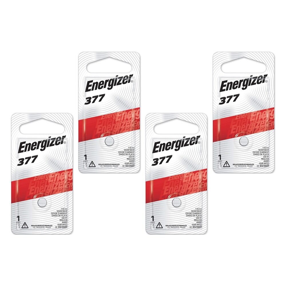 Energizer 377 Silver Oxide Watch Battery Pack of 4