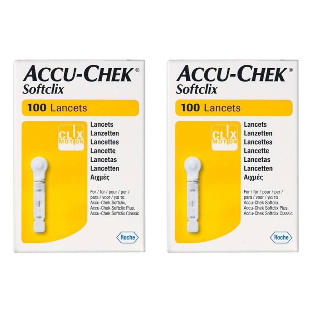 Accu-Chek SoftClix Lancets 100 Pack Bundle of 2