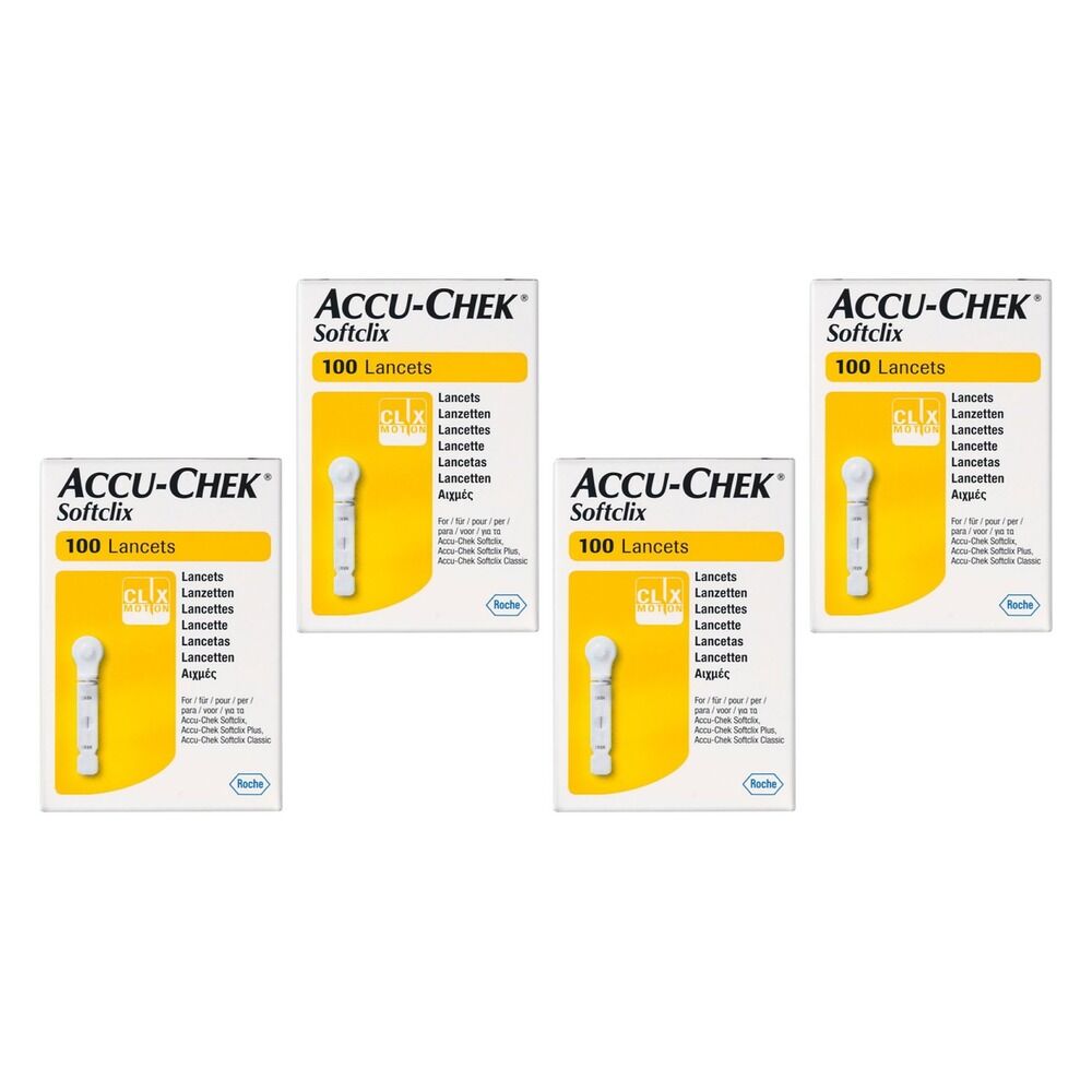 Accu-Chek SoftClix Lancets 100 Pack Bundle of 4