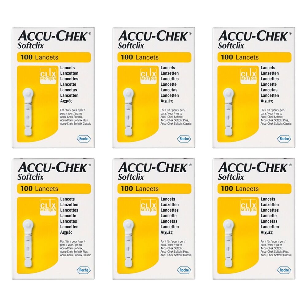 Accu-Chek SoftClix Lancets 100 Pack Bundle of 6