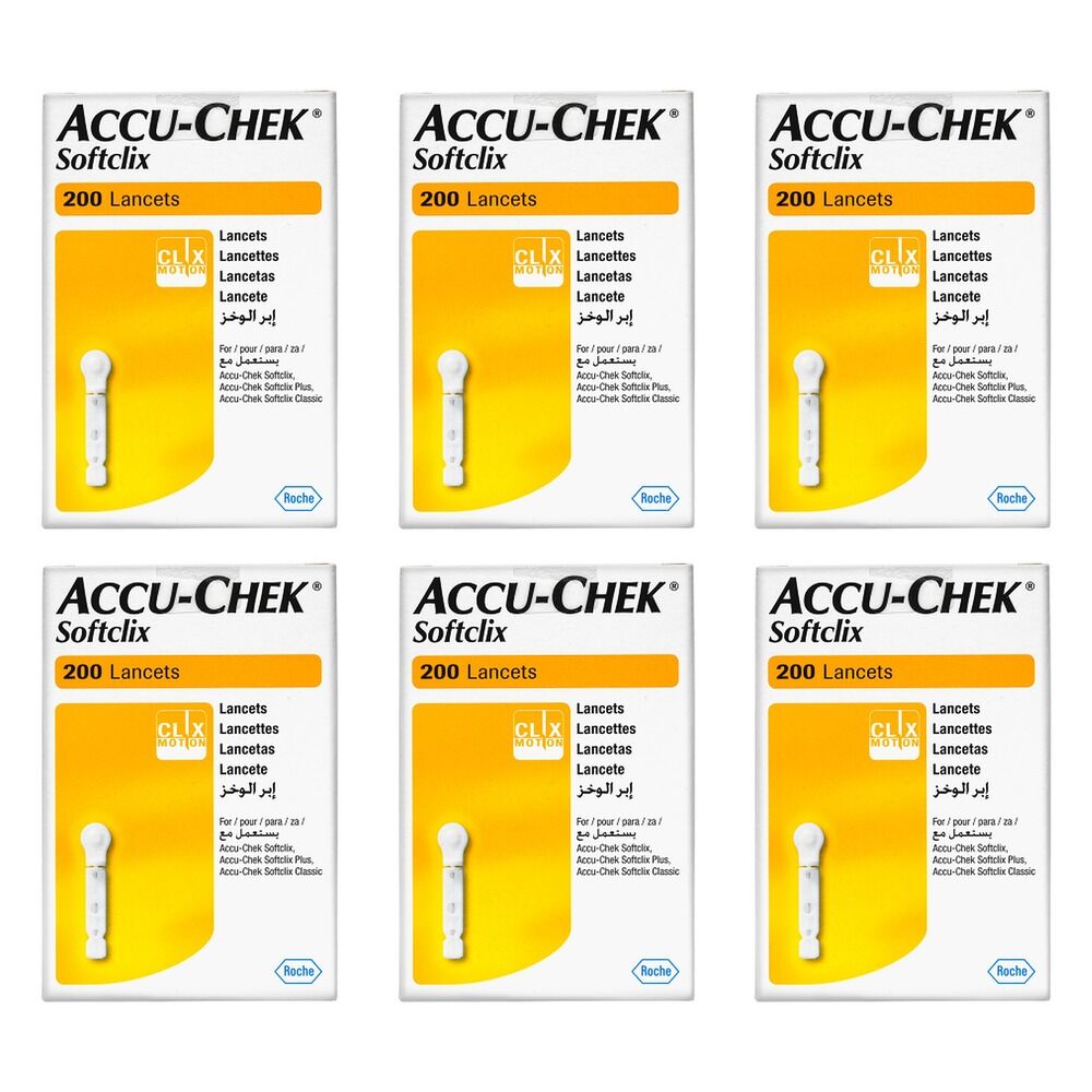 Accu-Chek SoftClix Lancets 200 Pack Bundle of 6