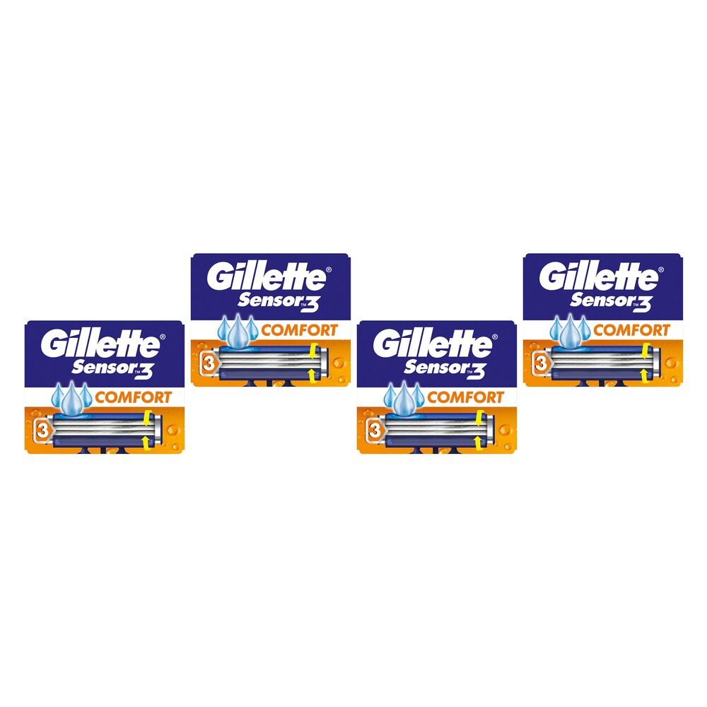 Gillette Sensor3 Comfort Disposable Razors 8 Pack Bundle of 4