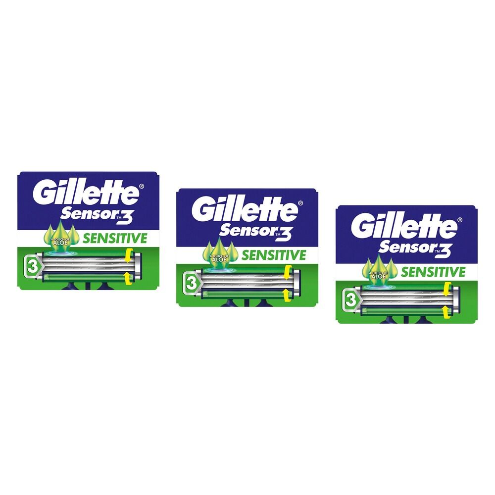 Gillette Sensor3 Sensitive Disposable Razors 4 Pack Bundle of 3