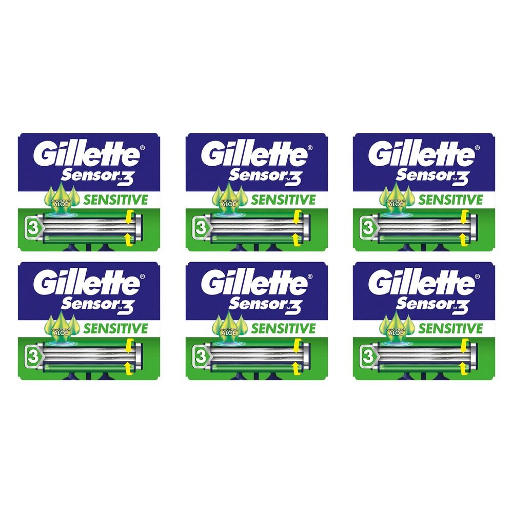 Gillette Sensor3 Sensitive Disposable Razors 4 Pack Bundle of 6