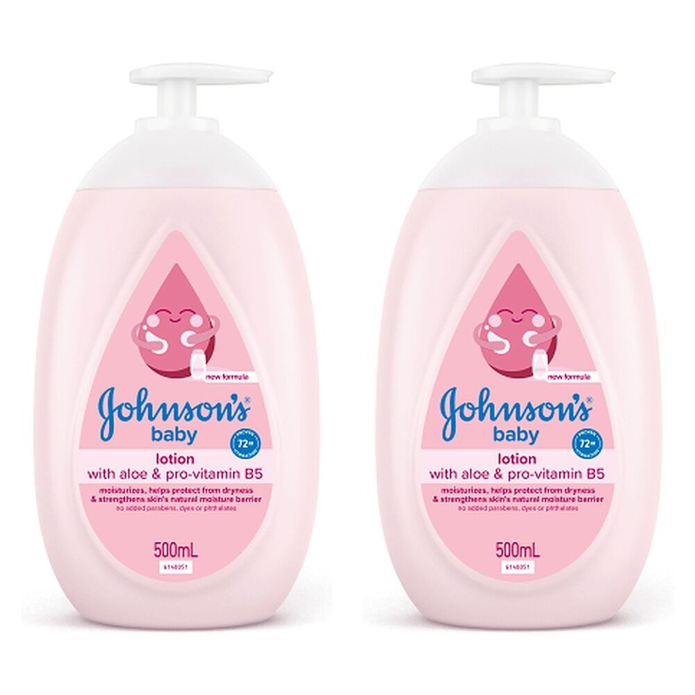 Johnson's Baby Lotion with Aloe & Pro-Vitamin B5 500mL x 6 Bundle of 2