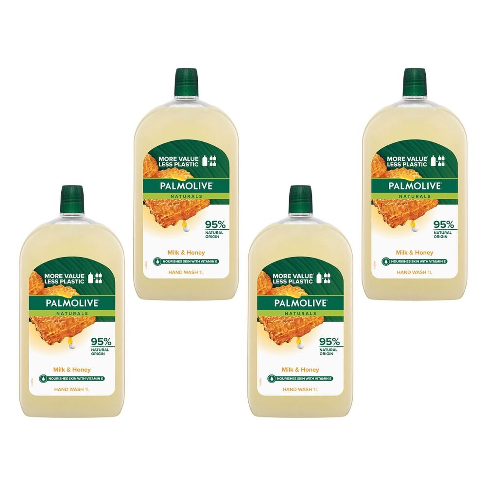 Palmolive Naturals Milk & Honey Hand Wash Refill 1L x 3 Bundle of 4