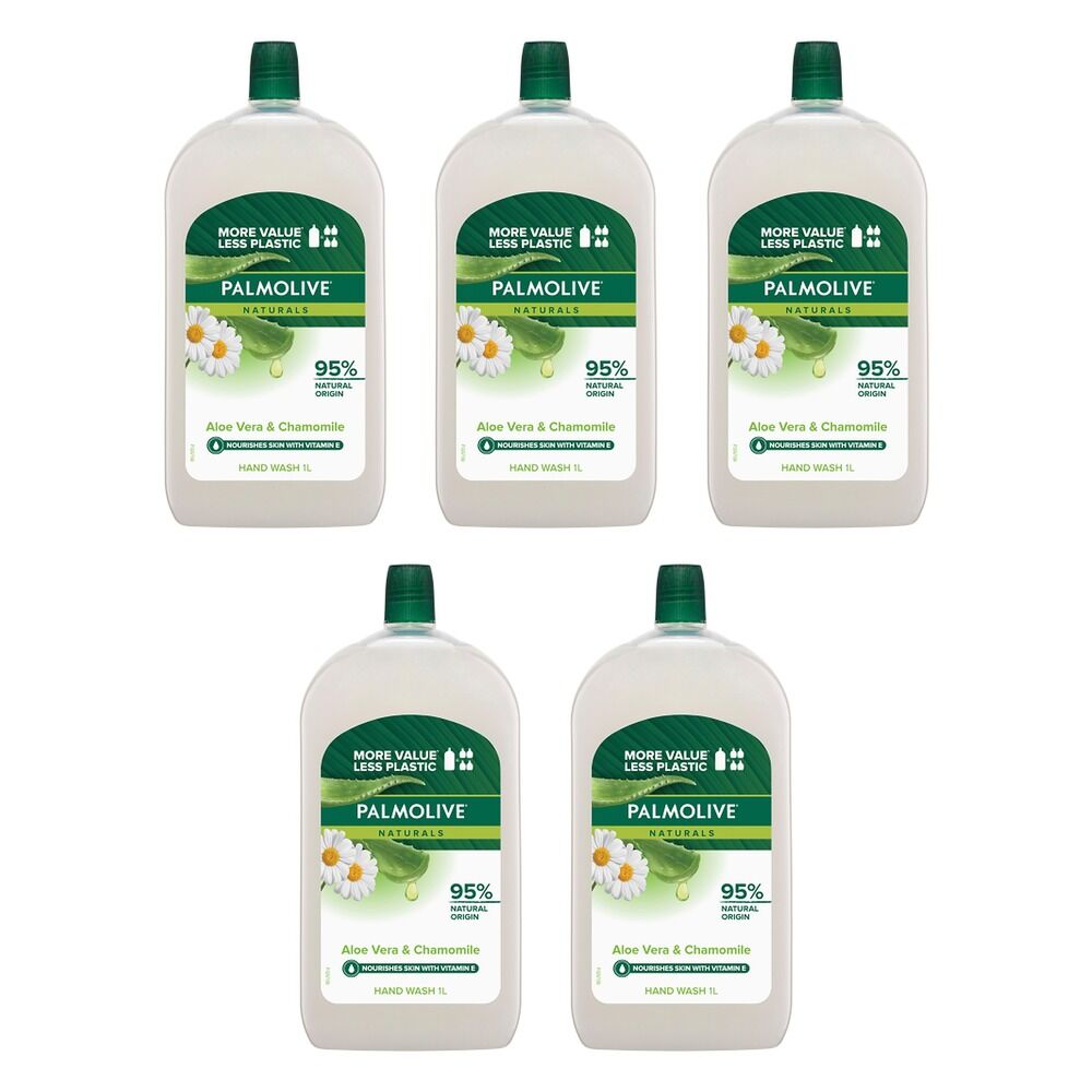 Palmolive Naturals Handwash Aloe Vera Moist Milk Refill 1L x 3 Bundle of 5
