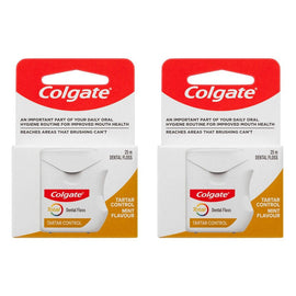 Colgate Total Tartar Control Dental Floss 25m x 6 Bundle of 2
