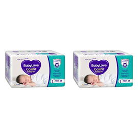 Baby Love Cosifit Convenience Nappies Newborn Size 1 28 Pack x 4 Bundle of 2