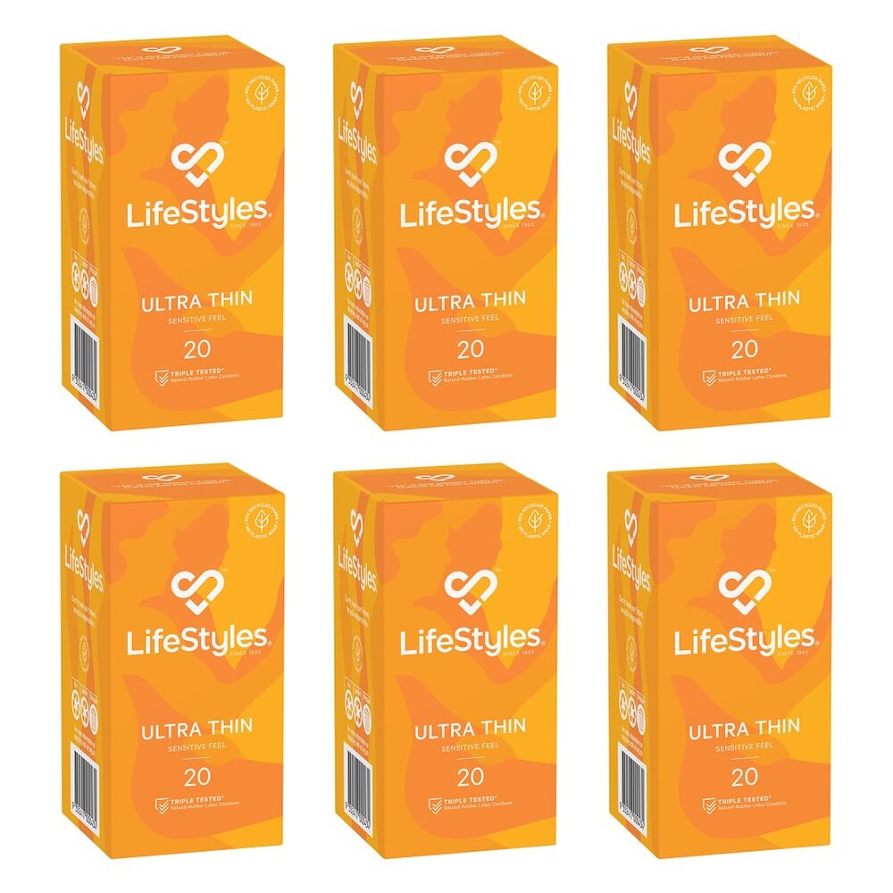 LifeStyles Ultra Thin Condoms 20 Pack Bundle of 6