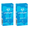 LifeStyles Regular Condoms 10 Pack Bundle of 2