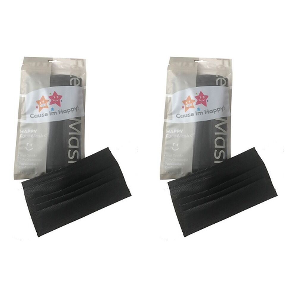 Cause I'm Happy Face Mask Charcoal 10 Pack Bundle of 2
