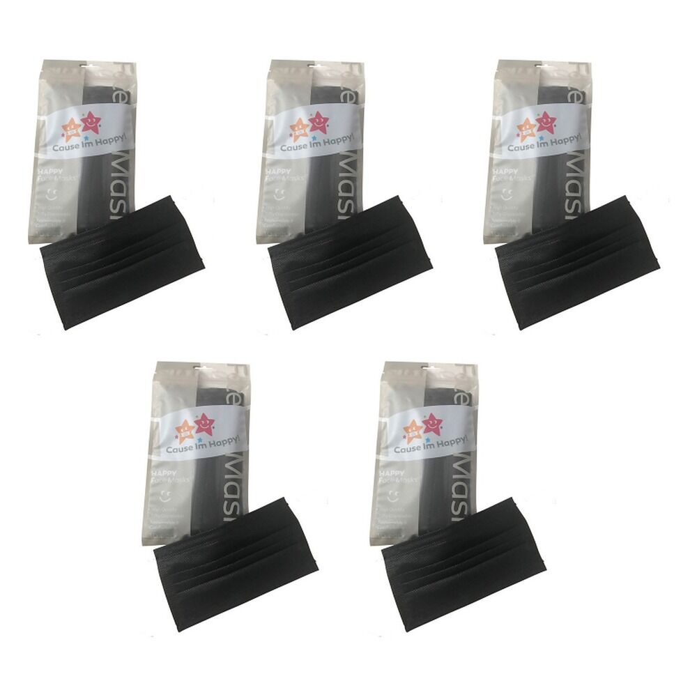 Cause I'm Happy Face Mask Charcoal 10 Pack Bundle of 5