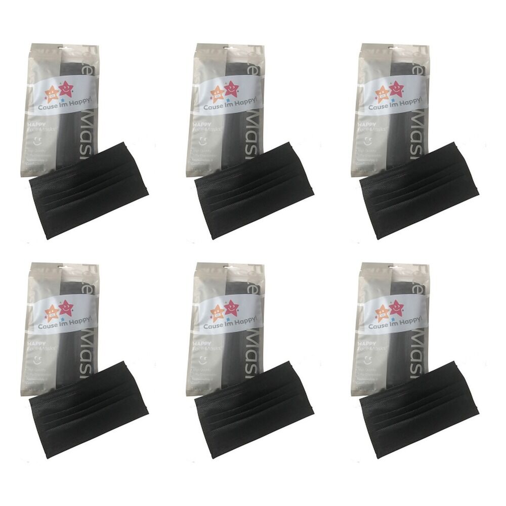 Cause I'm Happy Face Mask Charcoal 10 Pack Bundle of 6