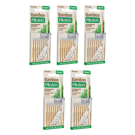 Piksters Bamboo Interdental Brushes Size 0 8 Pack Fine Tooth Gaps Bundle of 5