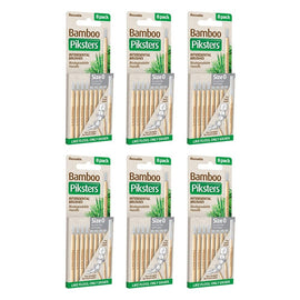 Piksters Bamboo Interdental Brushes Size 0 8 Pack Fine Tooth Gaps Bundle of 6
