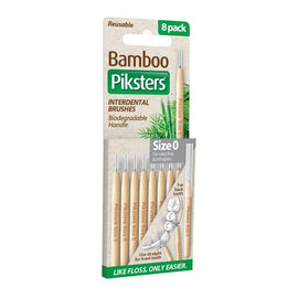 Piksters Bamboo Interdental Brushes Size 0 8 Pack Fine Tooth Gaps