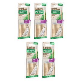 Piksters Bamboo Interdental Brushes Size 1 8 Pack Small Tooth Gaps Bundle of 5
