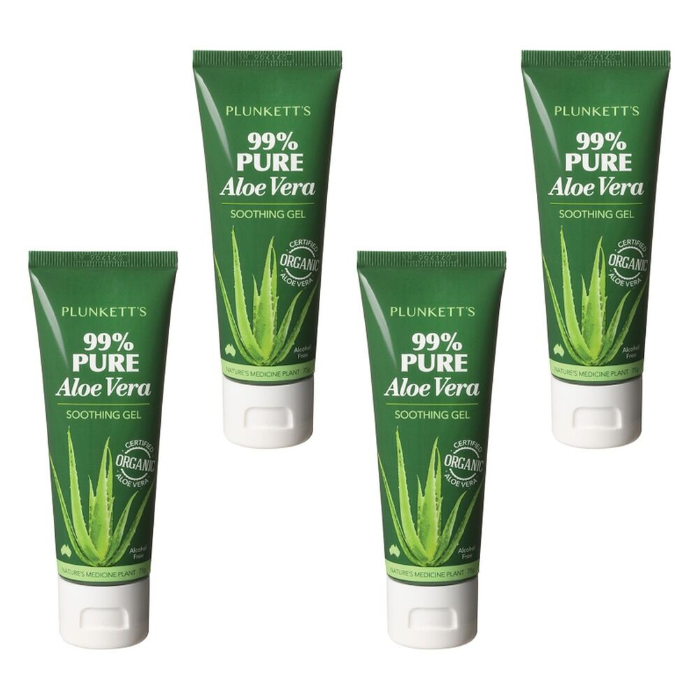 Plunketts 99% Pure Aloe Vera Soothing Gel 75g Pack of 4
