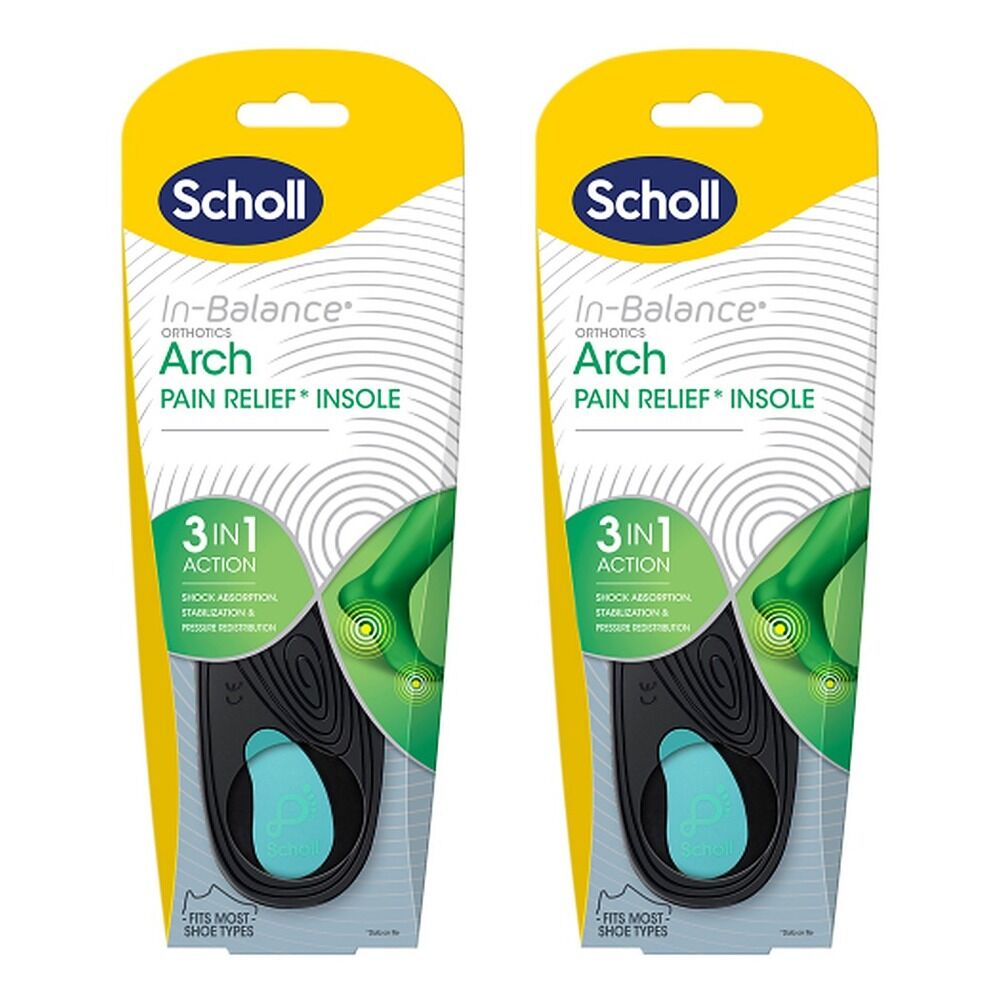 Scholl In-Balance Arch Orthotic Insole Large 9 - 11 Pack of 2