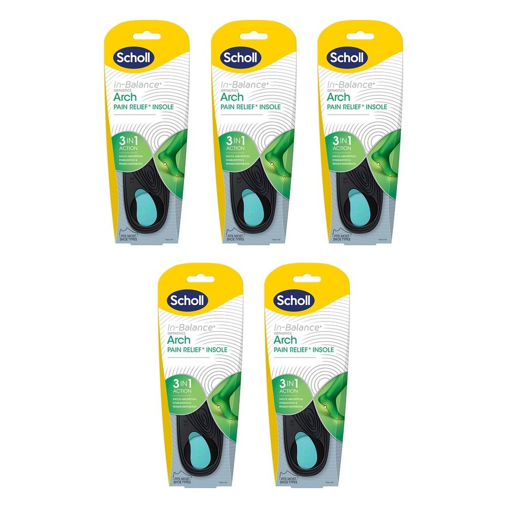 Scholl In-Balance Arch Orthotic Insole Large 9 - 11 Pack of 5