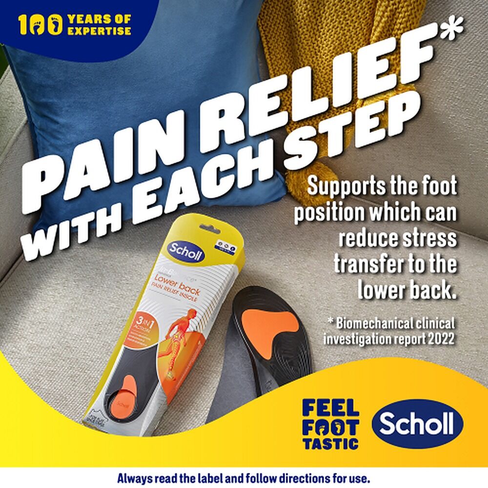 Scholl In-Balance Lower Back Orthotic Insole Medium 7 - 8.5