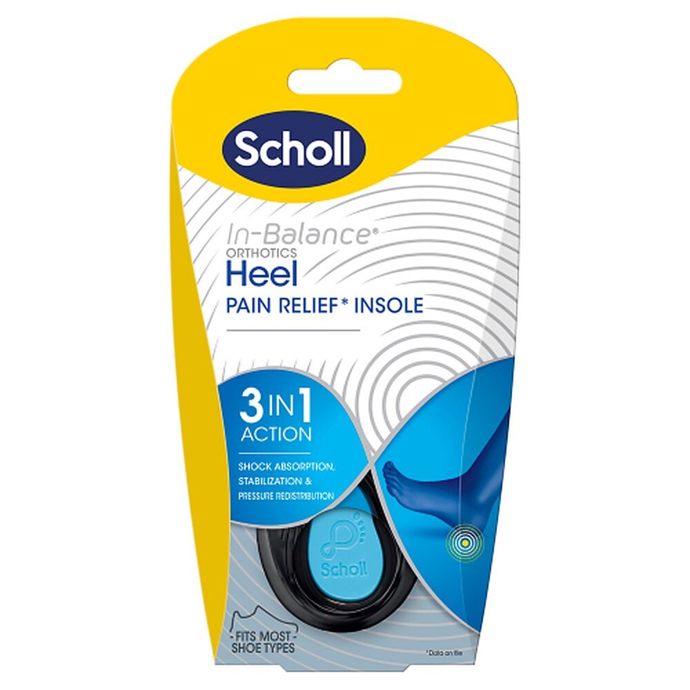 Scholl In Balance Pain Relief Heel Orthotic Insole Medium 7 - 8.5